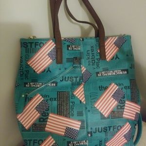 ITALIA LEATHER GENUINE PATTERN BAGW/AMERICANFLAG